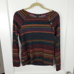 Striped Waffle Texture Sweater